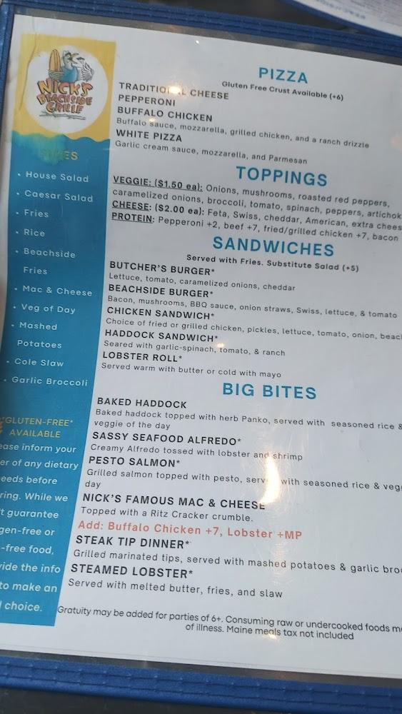Nick's Beachside Grille Menu image 2